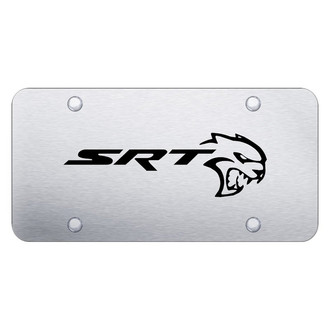 Autogold® - Brushed License Plate with Laser Etched SRT Hellcat Logo