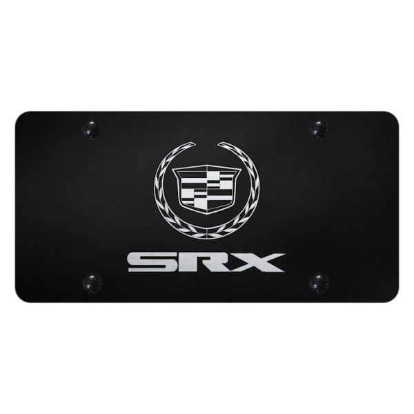 Autogold® - License Plate with Laser Etched Cadillac SRX Logo and Cadillac Emblem