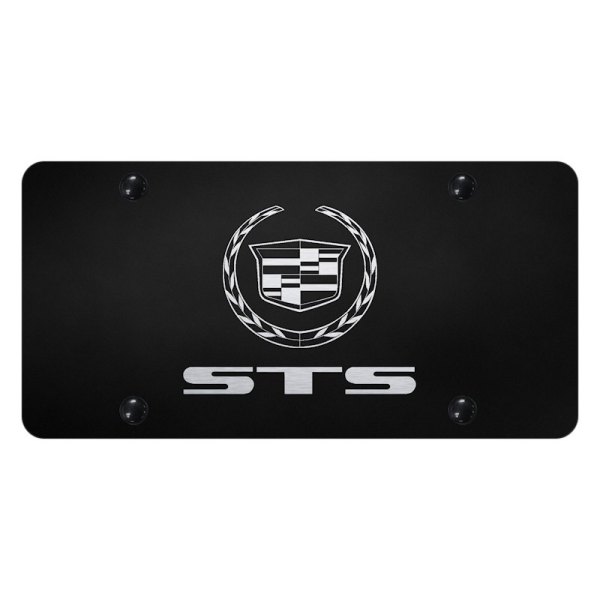 Autogold® - License Plate with Laser Etched STS Logo and Cadillac Emblem