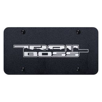Autogold® - Rugged Black License Plate with Laser Etched Trail Boss Logo