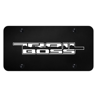 Autogold® - UV Printed Black License Plate with Trail Boss Logo