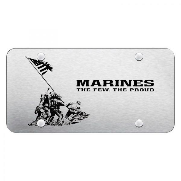 Autogold® - License Plate with Laser Etched U.S. Marines Theme Logo