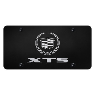 Autogold® - License Plate with Laser Etched XTS Logo and Cadillac Emblem