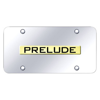 Autogold® - Chrome License Plate with 3D Gold Prelude Logo