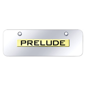 Autogold® - Chrome Mini Size License Plate with 3D Gold Prelude Logo