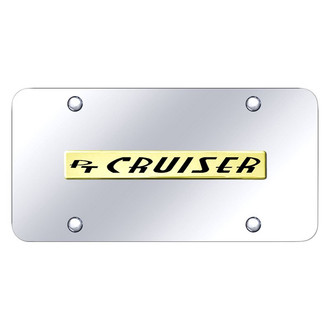 Autogold® - Chrome License Plate with 3D Gold PT Cruiser Logo