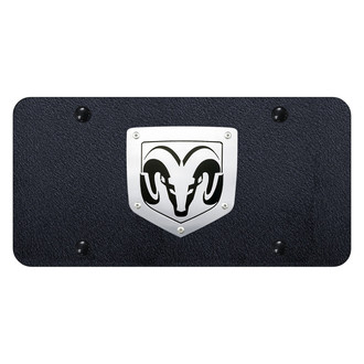 Autogold® - Rugged Black License Plate with 3D Brushed Ram Emblem