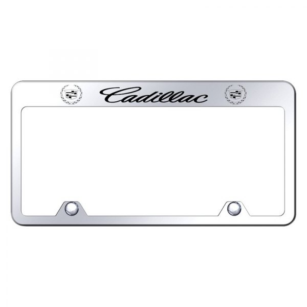 Autogold® - Inverted License Plate Frame with Engraved Cadillac Logo