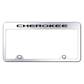 Autogold® - Inverted Chrome License Plate Frame with Engraved Cherokee Logo