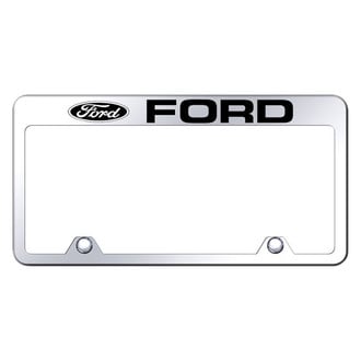 Autogold® - Inverted Chrome License Plate Frame with Engraved Ford Logo