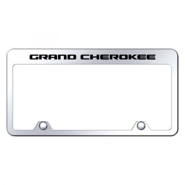 Autogold® - Inverted License Plate Frame with Engraved Grand Cherokee Logo