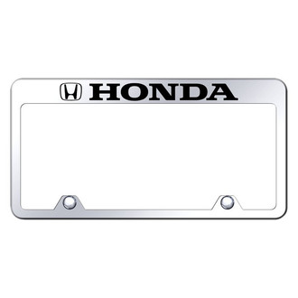 Autogold® - Inverted Chrome License Plate Frame with Engraved Honda Logo