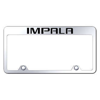 Autogold® - Inverted Chrome License Plate Frame with Engraved Impala Logo
