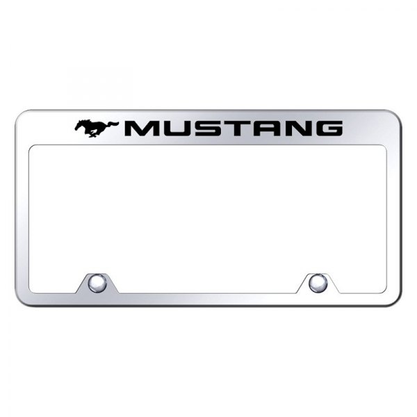Autogold® - Inverted License Plate Frame with Engraved Mustang Logo