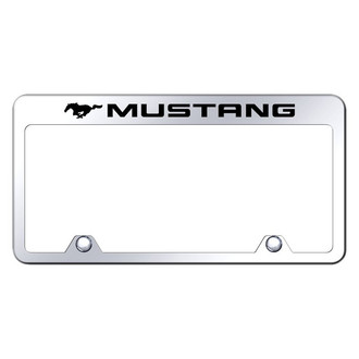 Autogold® - Inverted Chrome License Plate Frame with Engraved Mustang Logo