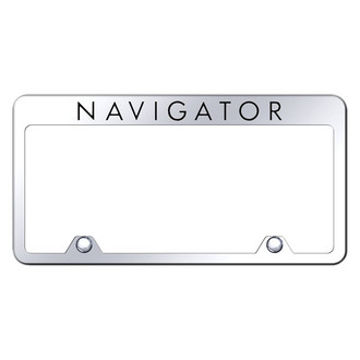 Autogold® - Inverted Chrome License Plate Frame with Engraved Navigator Logo