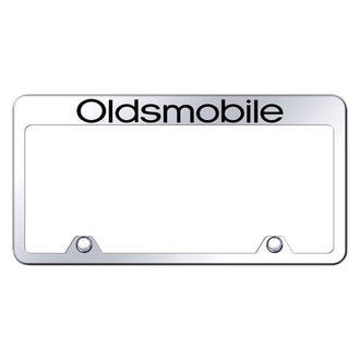 Autogold® - Inverted Chrome License Plate Frame with Engraved Oldsmobile Logo