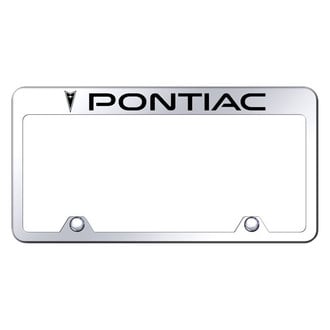 Autogold® - Inverted Chrome License Plate Frame with Engraved Pontiac Logo