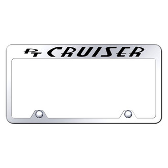 Autogold® - Reversed Chrome License Plate Frame with Engraved PT Cruiser Logo