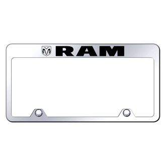 Autogold® - Inverted Chrome License Plate Frame with Engraved RAM Logo