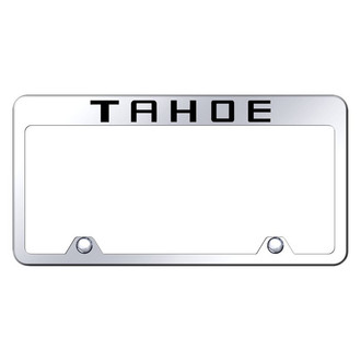 Autogold® - Inverted Chrome License Plate Frame with Engraved Tahoe Logo