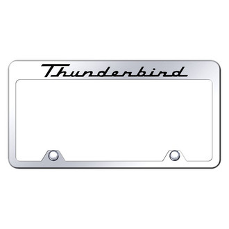 Autogold® - Inverted Chrome License Plate Frame with Engraved Thunderbird Logo