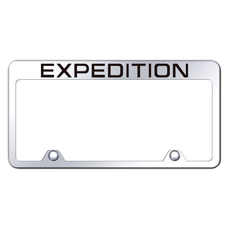 Autogold® - Inverted Chrome License Plate Frame with Engraved Expedition Logo