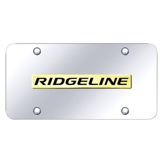 Autogold® - Chrome License Plate with 3D Gold Ridgeline Logo