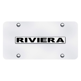 Autogold® - Chrome License Plate with 3D Chrome Riviera Logo