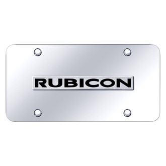 Autogold® - Chrome License Plate with 3D Chrome Rubicon Logo