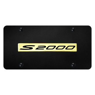 Autogold® - Black License Plate with 3D Gold S2000 Logo