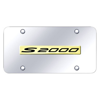 Autogold® - Chrome License Plate with 3D Gold S2000 Logo