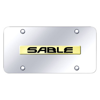 Autogold® - Chrome License Plate with 3D Gold Sable Logo