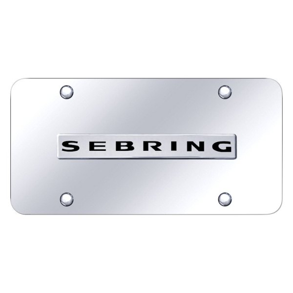 Autogold® SEB.N.CC Chrome License Plate with 3D Chrome Sebring Logo