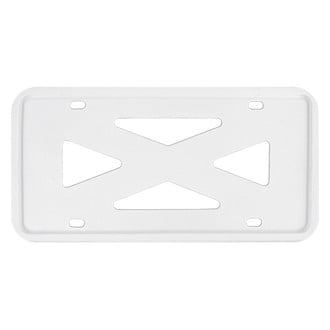 Autogold® - 4-Hole Wide Rail White License Plate Frame