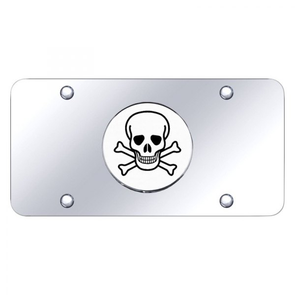 Autogold® - License Plate with 3D Skull Logo