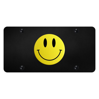 Autogold® - License Plate with 3D Yellow Smile Face Logo