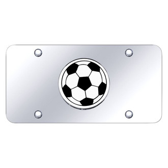 Autogold® - Chrome License Plate with 3D Chrome Soccer Ball Logo
