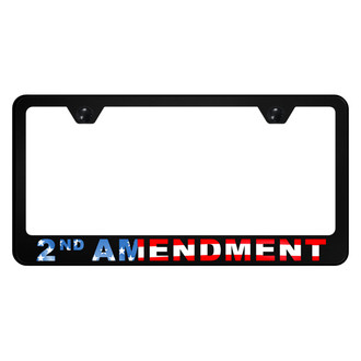 Autogold® - UV Printed Black License Plate Frame with 2nd Amendment Logo
