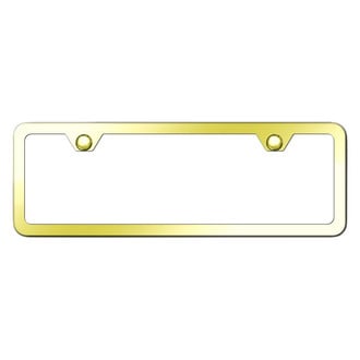 Autogold® - Thin 2-Hole Gold Mini Size License Plate Frame