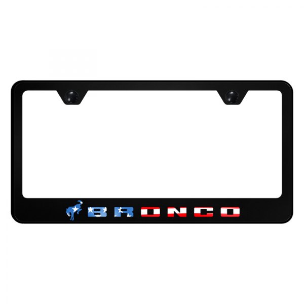 Autogold® - UV Printed License Plate Frame with Bronco 2020 Flag Logo