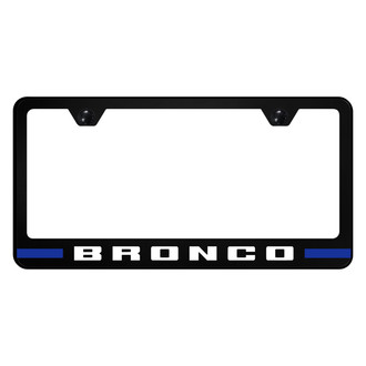Autogold® - UV Printed Black License Plate Frame with Bronco Stripe