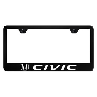Autogold® - UV Printed Black License Plate Frame with Civic Logo