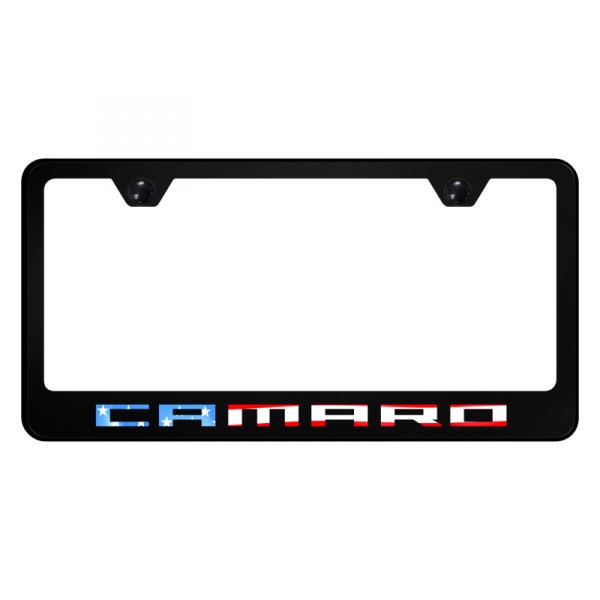 Autogold® - UV Printed License Plate Frame with Camaro Flag