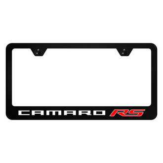 Autogold® - UV Printed Black License Plate Frame with Camaro RS Logo
