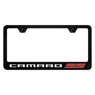 Autogold® - UV Printed Black License Plate Frame with Camaro SS Logo