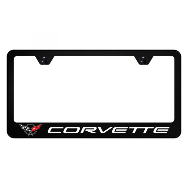 Autogold® - UV Printed License Plate Frame with Corvette C5 Logo