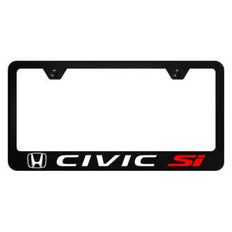 Autogold® - UV Printed Black License Plate Frame with Civic SI Logo