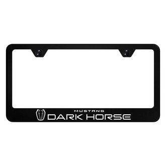 Autogold® - UV Printed Black License Plate Frame with Mustang Dark Horse Logo