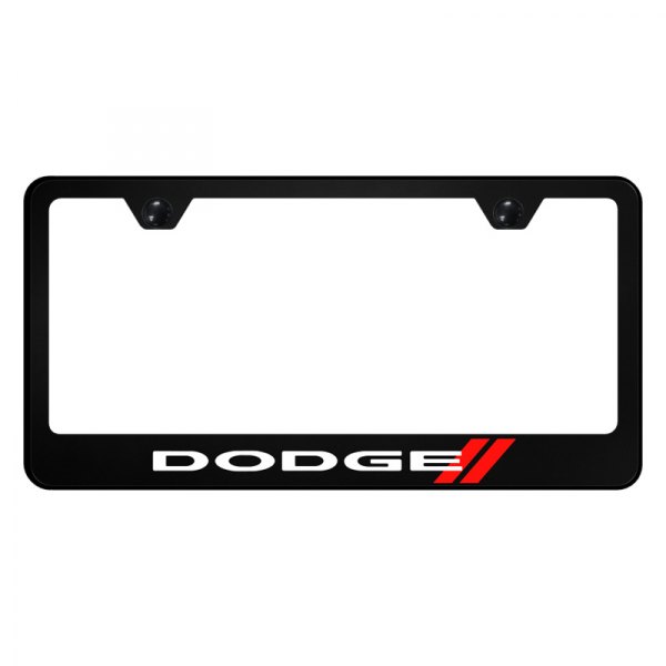 Autogold® - UV Printed License Plate Frame with Dodge Stripe Logo